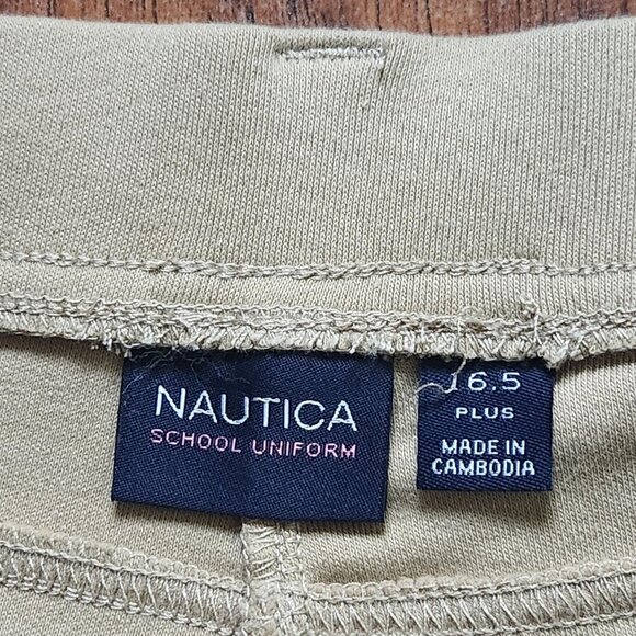 Nautica School Uniform Girls Jegging Size 16.5 Plus Khaki Stretch Pants - Picture 4 of 5